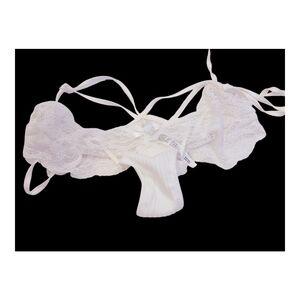 NWOT For Love And Lemons Elegant White Lace Tie Panty Small
